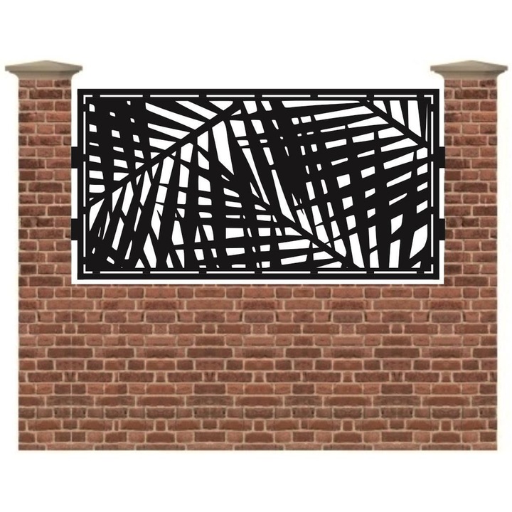 Panou de gard mic din tabla debitata cu plasma PALM2 990x1940 mm