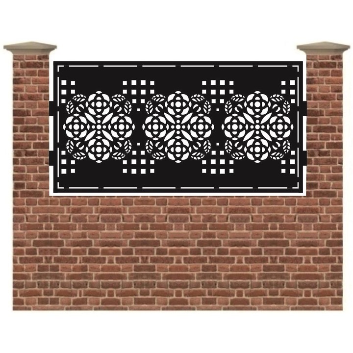 Panou de gard mic din tabla debitata cu plasma BOUQUET 990x1940 mm