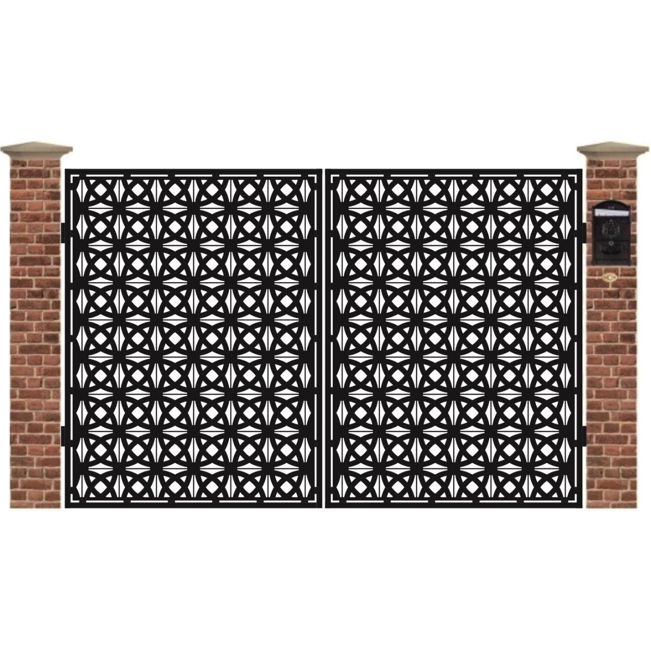 Poarta acces auto mica din tabla debitata cu plasma SHIELD 3000x1940 mm