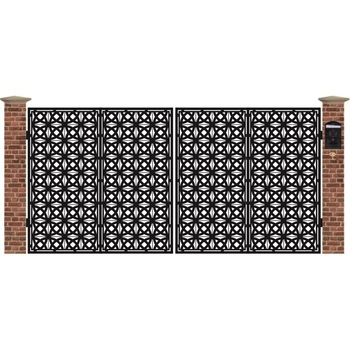 Poarta acces auto mare din tabla debitata cu plasma SHIELD 3884x1940 mm Poarta acces auto mare din tabla debitata cu plasma SHIELD 3884x1940 mm