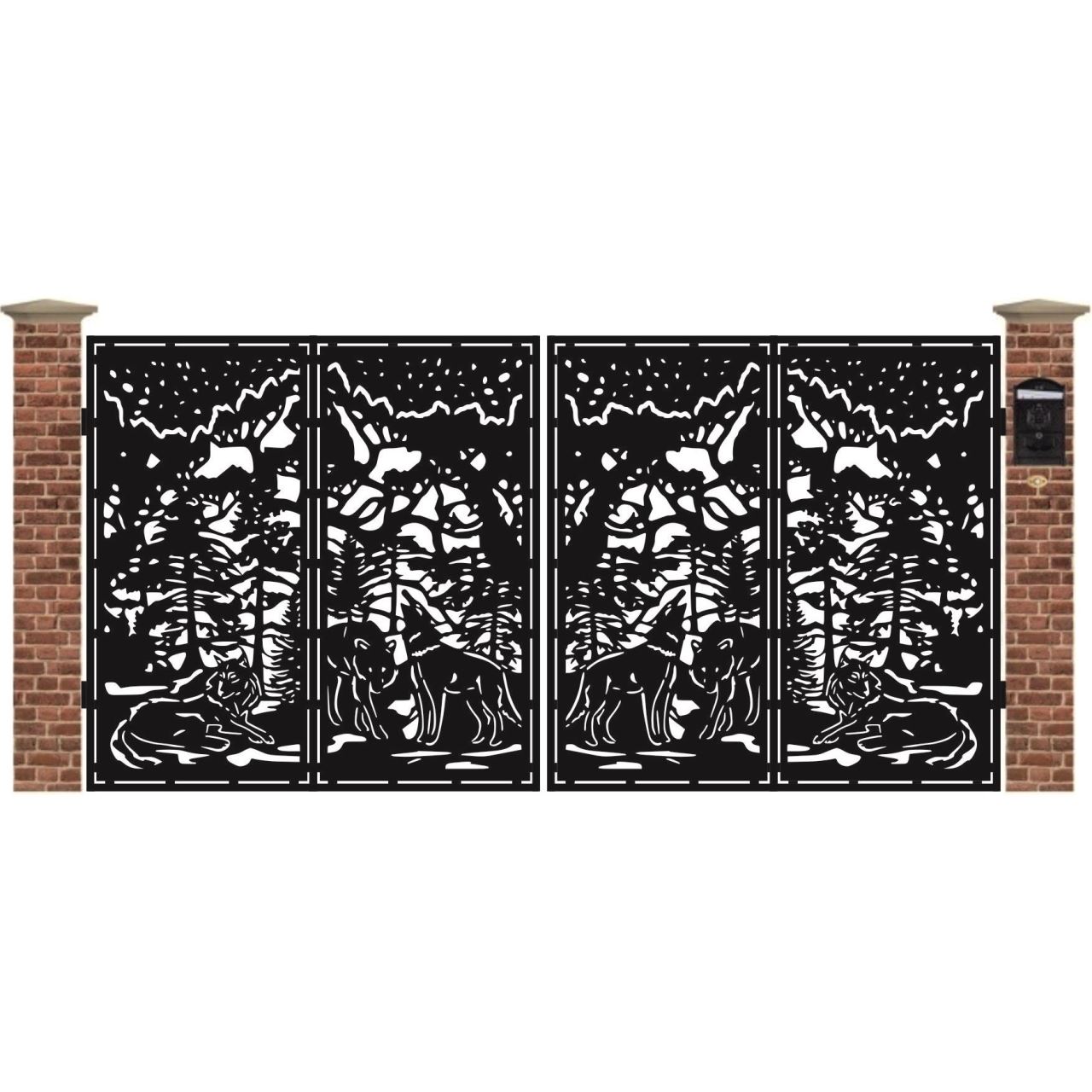 Poarta acces auto mare din tabla debitata cu plasma CANVAS 3884x1940 mm