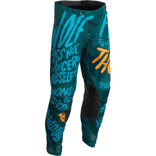 Pantaloni atv/cross copii Thor Pulse Counting Sheep, culoare turcoz/portocaliu, marime 18