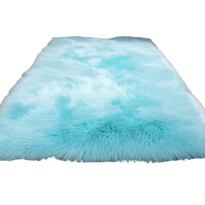 Plüss prémium hosszú bolyhos szőnyeg - kék, 160x220 cm