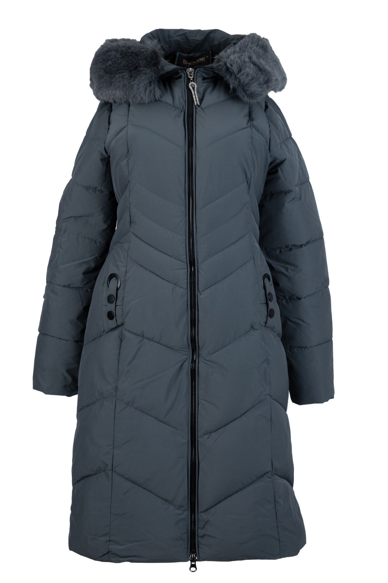 Geaca dama lunga 2036, Gri