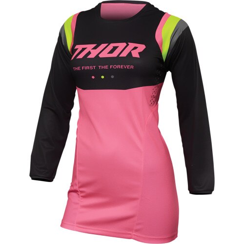 Tricou atv/cross dama Thor Pulse Racewear Rev, culoare gri/roz, marime L