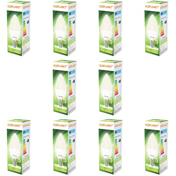 Set 10 buc - Bec LED Ecoplanet lumanare C35, E14, 5W (40W), 450 LM, F, lumina neutra 4000K, Mat Set 10 buc - Bec LED Ecoplanet lumanare C35, E14, 5W (40W), 450 LM, F, lumina neutra 4000K, Mat