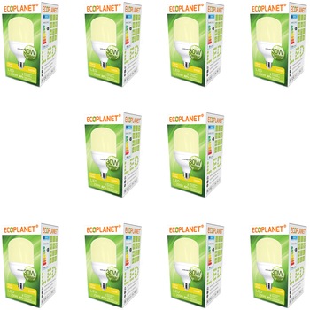 Set 10 buc - Bec LED Ecoplanet T100 forma cilindrica, E27, 30W (200W), 2850 LM, F, lumina calda 3000K, Mat Set 10 buc - Bec LED Ecoplanet T100 forma cilindrica, E27, 30W (200W), 2850 LM, F, lumina calda 3000K, Mat