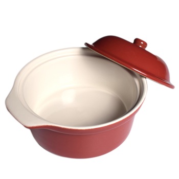 Bol ceramic cu capac, Sola, rosu, capacitate 1.5 L, 21 x 9 cm Bol ceramic cu capac, Sola, rosu, capacitate 1.5 L, 21 x 9 cm