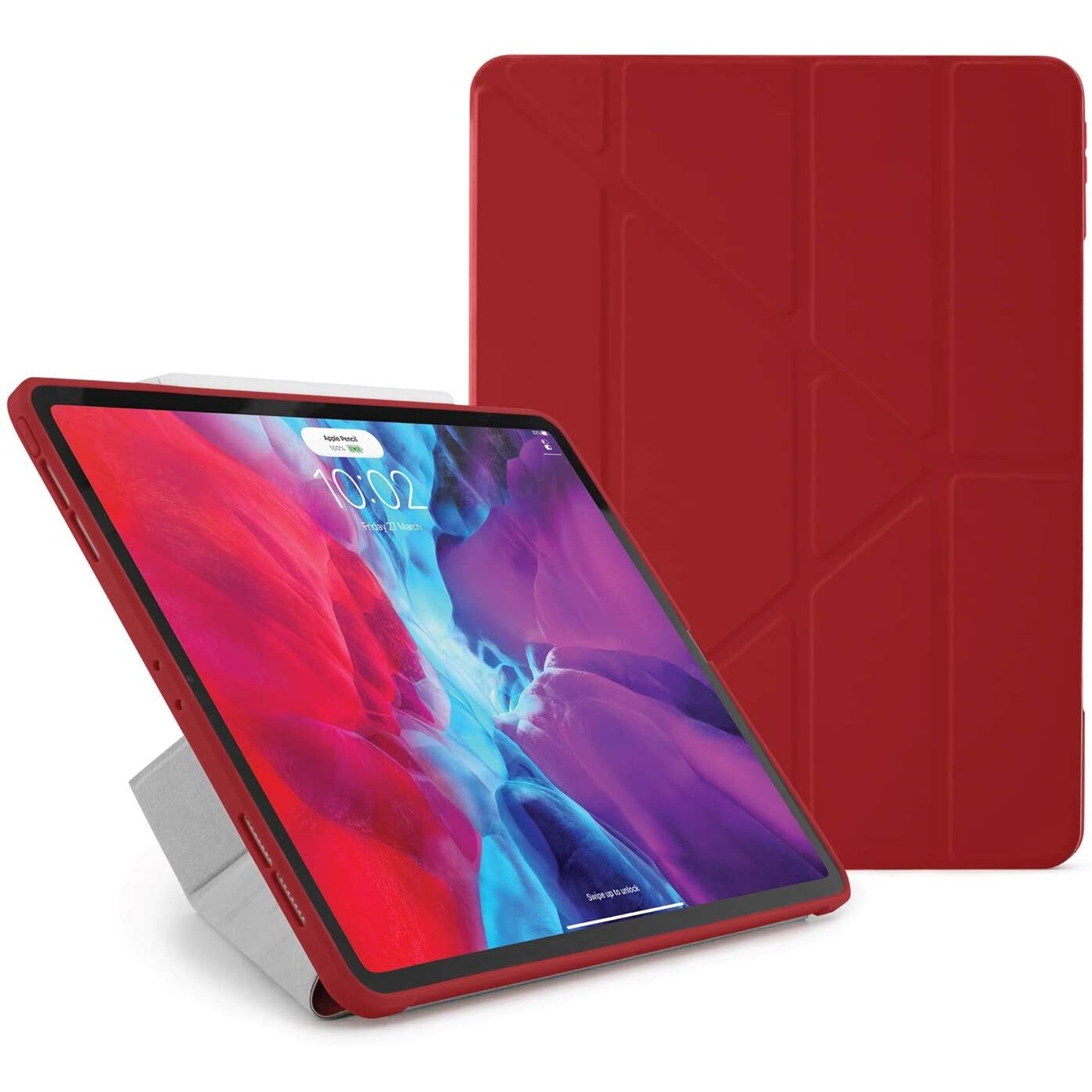Husa Pipetto Origami, Compatibil cu iPad Pro 12.9 (2020/2018), Rosu