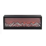 Felinar decorativ tip semineu ce imita flacara, negru, 58 x 10 x 18 cm