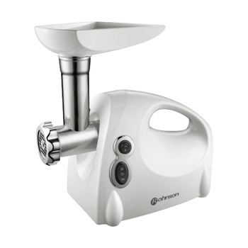 Masina de tocat carne, electrica, functie Reverse, 2.5 kg/min, 1500 W, sita de tocare, accesoriu pentru rosii, accesoriu de carnati, alba Masina de tocat carne, electrica, functie Reverse, 2.5 kg/min, 1500 W, sita de tocare, accesoriu pentru rosii, accesoriu de carnati, alba