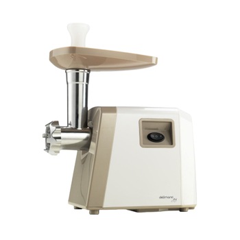 Masina de tocat carne, electrica, functie Reverse, 0.8 kg/min, motor puternic, 1800 W, alb si argintiu Masina de tocat carne, electrica, functie Reverse, 0.8 kg/min, motor puternic, 1800 W, alb si argintiu