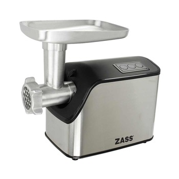 Masina de tocat carne, electrica, functie Reverse, 1,8 kg/min, 1800 W, 3 discuri inox, gri si negru, accesoriu suc rosii Masina de tocat carne, electrica, functie Reverse, 1,8 kg/min, 1800 W, 3 discuri inox, gri si negru, accesoriu suc rosii