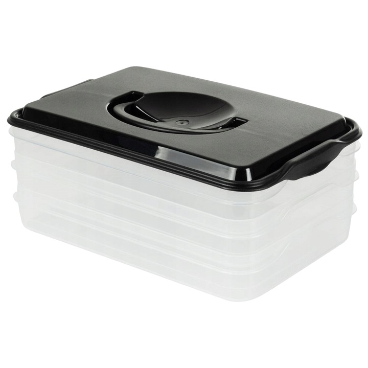 Органайзер за хладилник Vilde, 3 нива, Черен