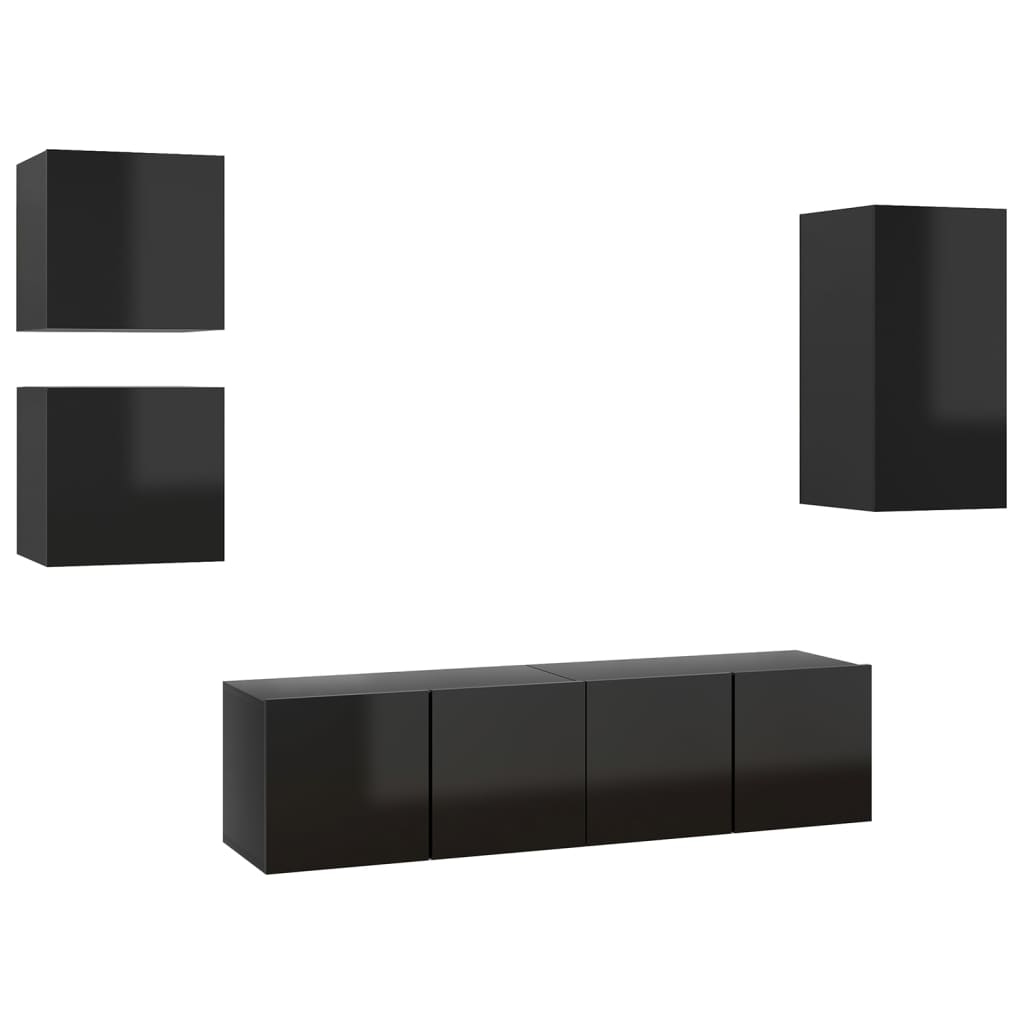 Set dulap TV vidaXL, PAL, -30.5 x 30 x 60 cm, Negru