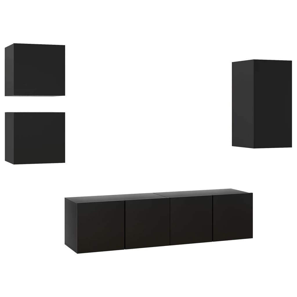 Set dulap- TV vidaXL, PAL, 30.5 x 30 x 60 cm, Negru