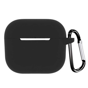 Husa din silicon marca THD pentru castile wireless Apple Airpods 3, culoarea negru Husa din silicon marca THD pentru castile wireless Apple Airpods 3, culoarea negru