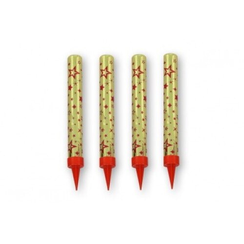 Set 4 Artificii Tort, Fundag, auriu, 12 cm