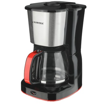 Cafetiera Aurora AU3141, 1000 W, 1.25 l, 2 cesti, Negru/Rosu Cafetiera Aurora AU3141, 1000 W, 1.25 l, 2 cesti, Negru/Rosu