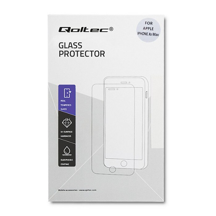 Folie de Sticla pentru iPhone Xs Max Qoltec, 9H
