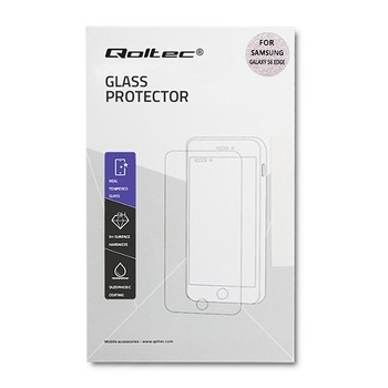 Folie de Sticla pentru Samsung Galaxy S6 Edge Qoltec, 9H Folie de Sticla pentru Samsung Galaxy S6 Edge Qoltec, 9H