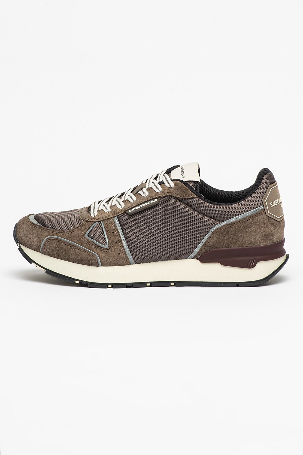 Emporio Armani, Pantofi sport cu logo, Taupe