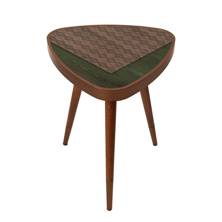 Masa laterala Nancy Homestore, Lemn, 45 x 45 x 45 cm, Maro