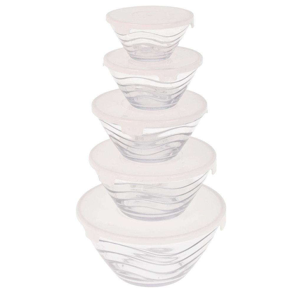 Set 5 boluri, Excellent Houseware, Sticla, Transparent