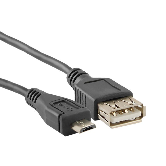 Cablu USB A mama la MicroUSB B tata Qoltec, 0.1 m, Negru