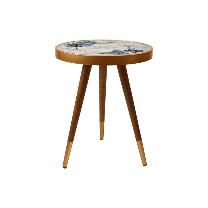 Masa laterala Nancy Homestore, Lemn, 45 x 45 x 45 cm, Multicolor