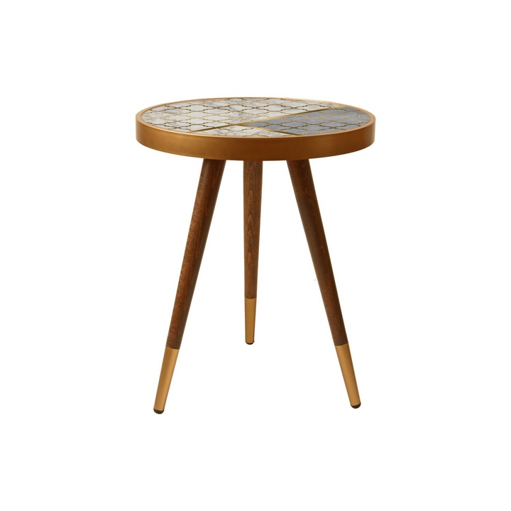 Masa laterala Nancy Homestore, Lemn, 45 x 45 x 45 cm, Multicolor