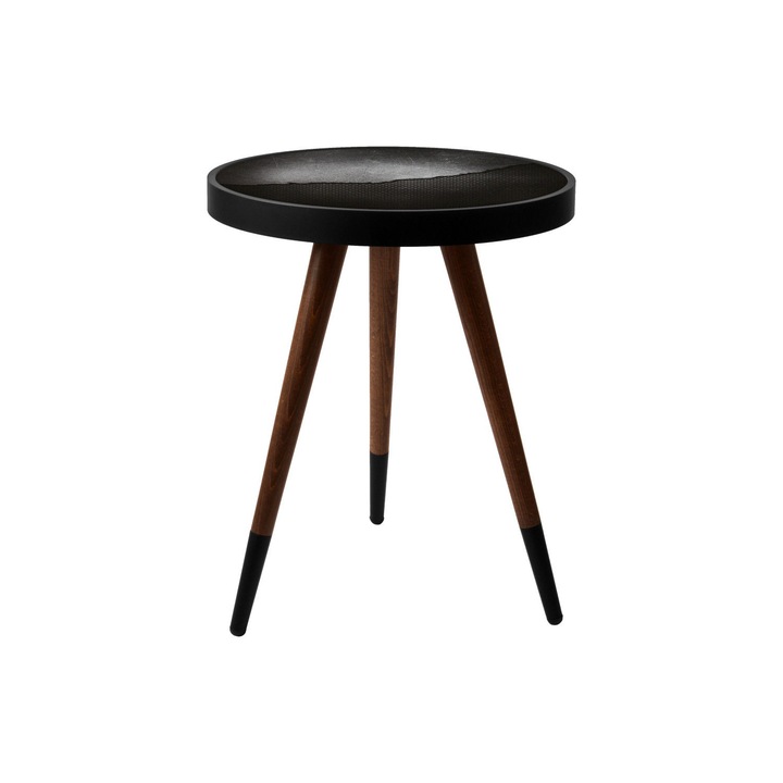 Masa laterala Nancy Homestore, Lemn, 45 x 45 x 45 cm, Maro/Negru