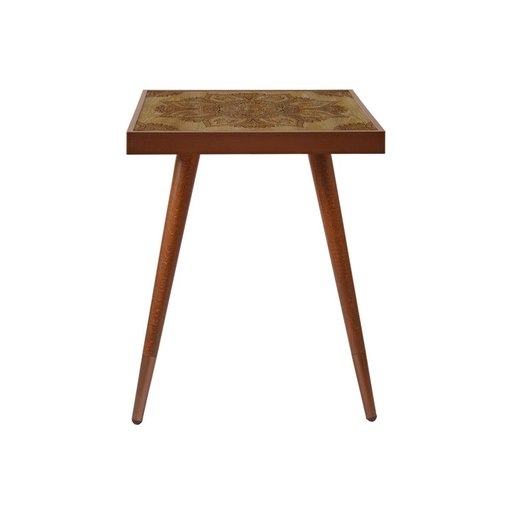 Masa laterala Nancy Homestore, Lemn, 45 x 45 x 45 cm, Maro
