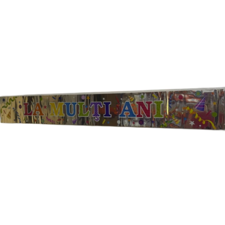 BIBILEL JMB-BBL2918 Fali transzparens, LA MULTI ANI - román felirat, 266 X 11 cm, Többszínű,