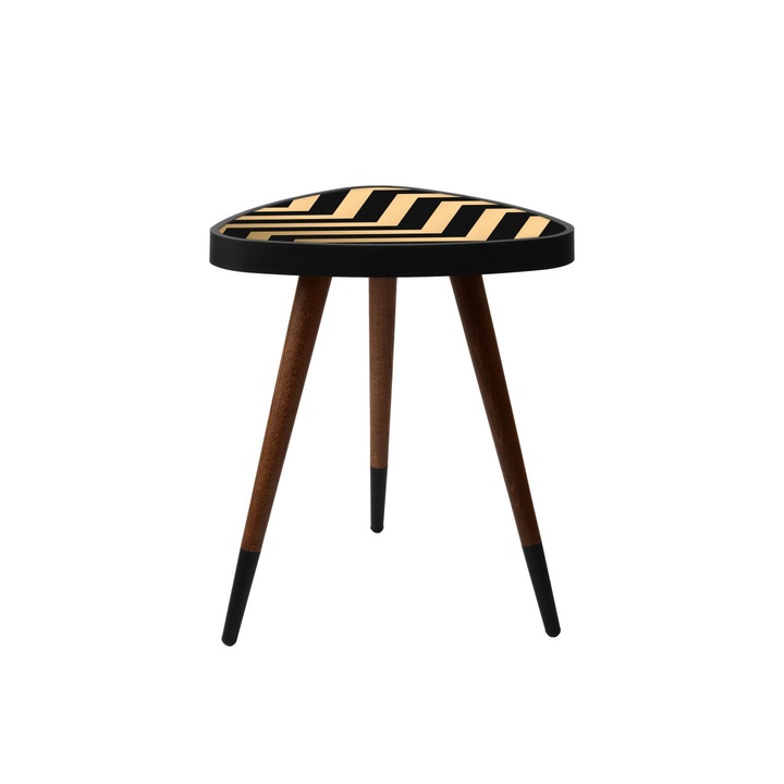 Masa laterala Nancy Homestore, Lemn, 45 x 45 x 45 cm, Maro/Negru