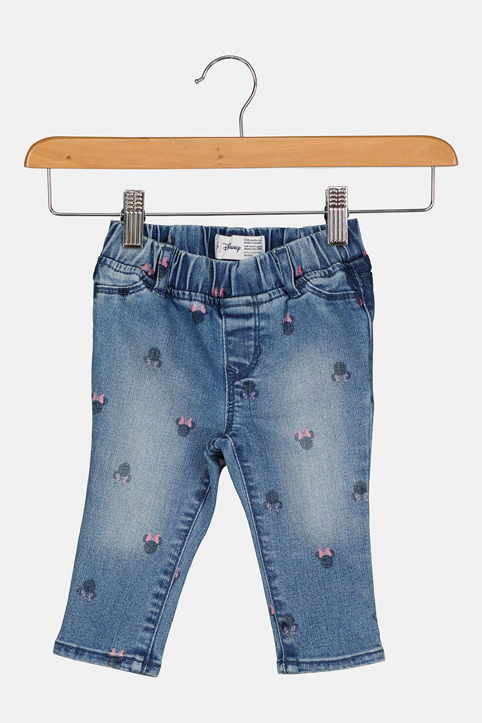 GAP, Blugi cu model Minnie Mouse Washwell™, Albastru/Roz