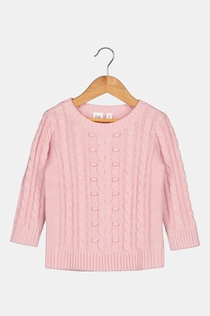 GAP, Pulover cu model torsade, Roz pastel GAP, Pulover cu model torsade, Roz pastel