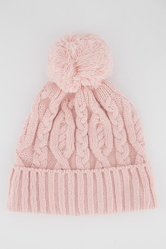 GAP, Caciula din tricot cu ciucure, Roz pal GAP, Caciula din tricot cu ciucure, Roz pal