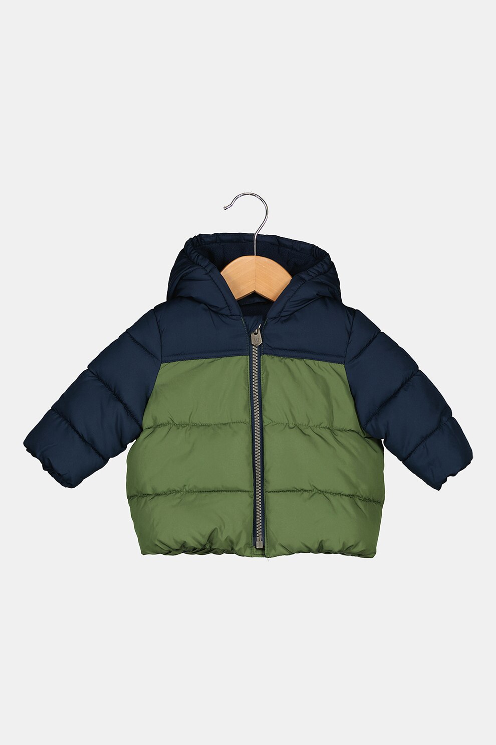 GAP, Geaca cu gluga si aspect colorblock, Bleumarin/Verde