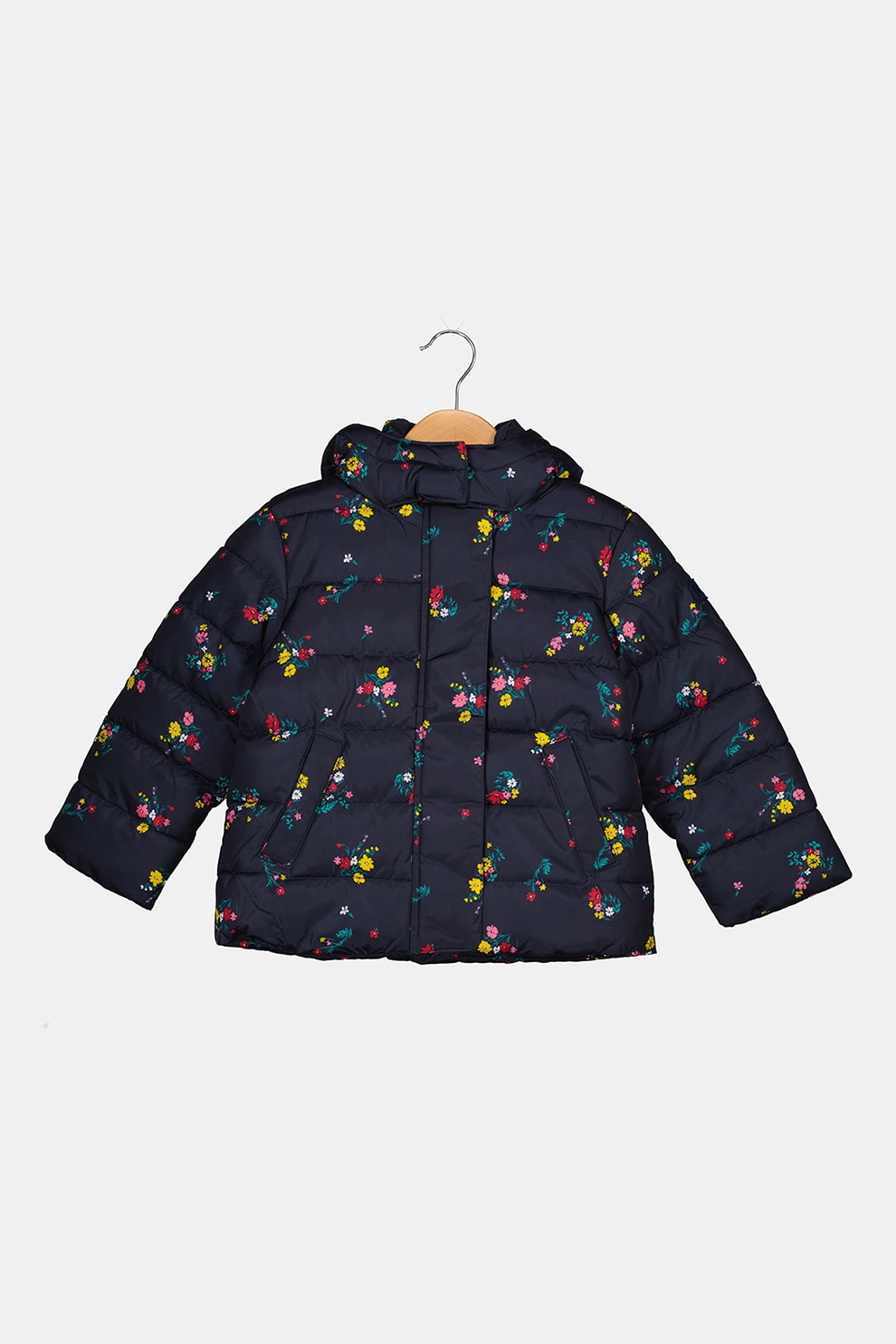 GAP, Geaca matlasata cu gluga, Bleumarin/Verde/Roz