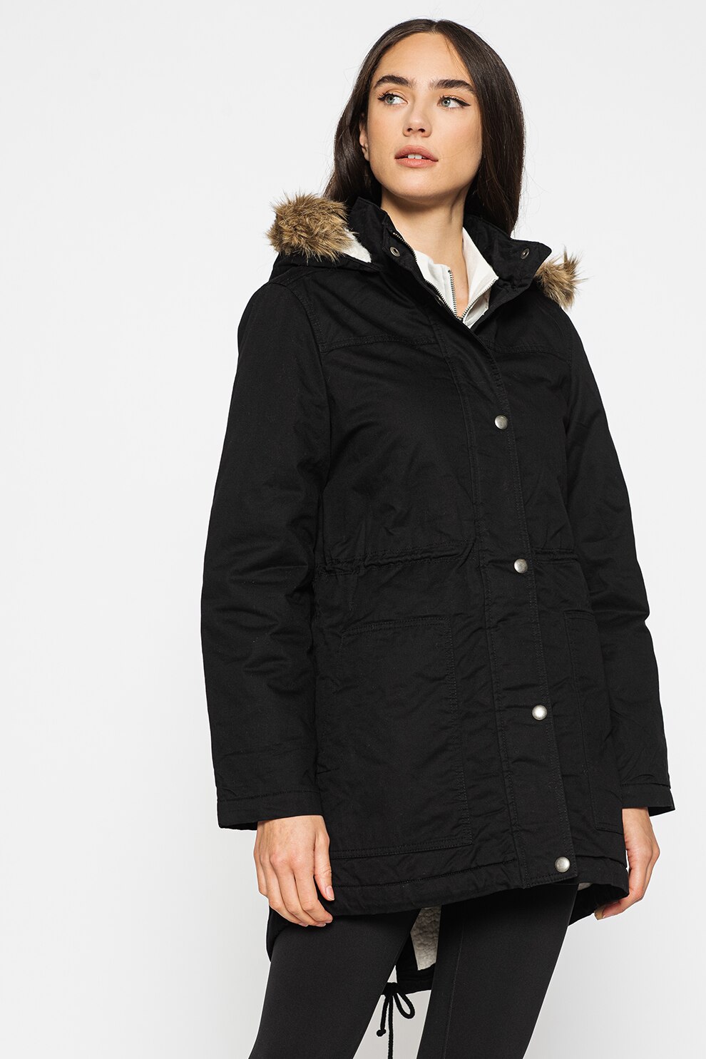 GAP, Geaca parka cu vatelina si gluga, Negru