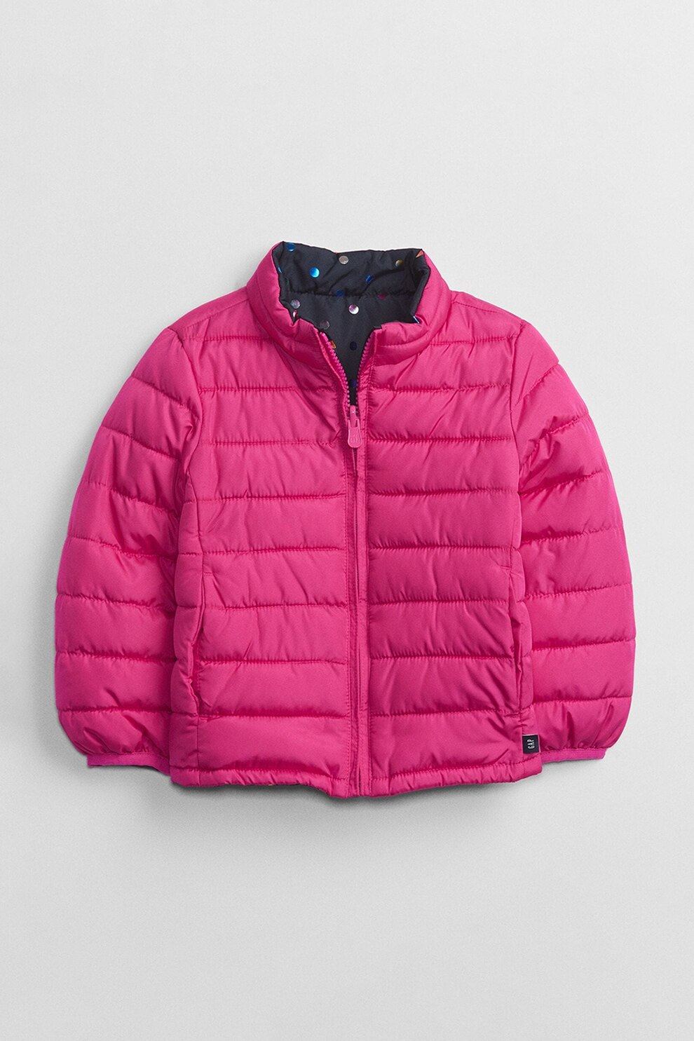 GAP, Geaca reveribila cu guler mediu, Negru/Roz