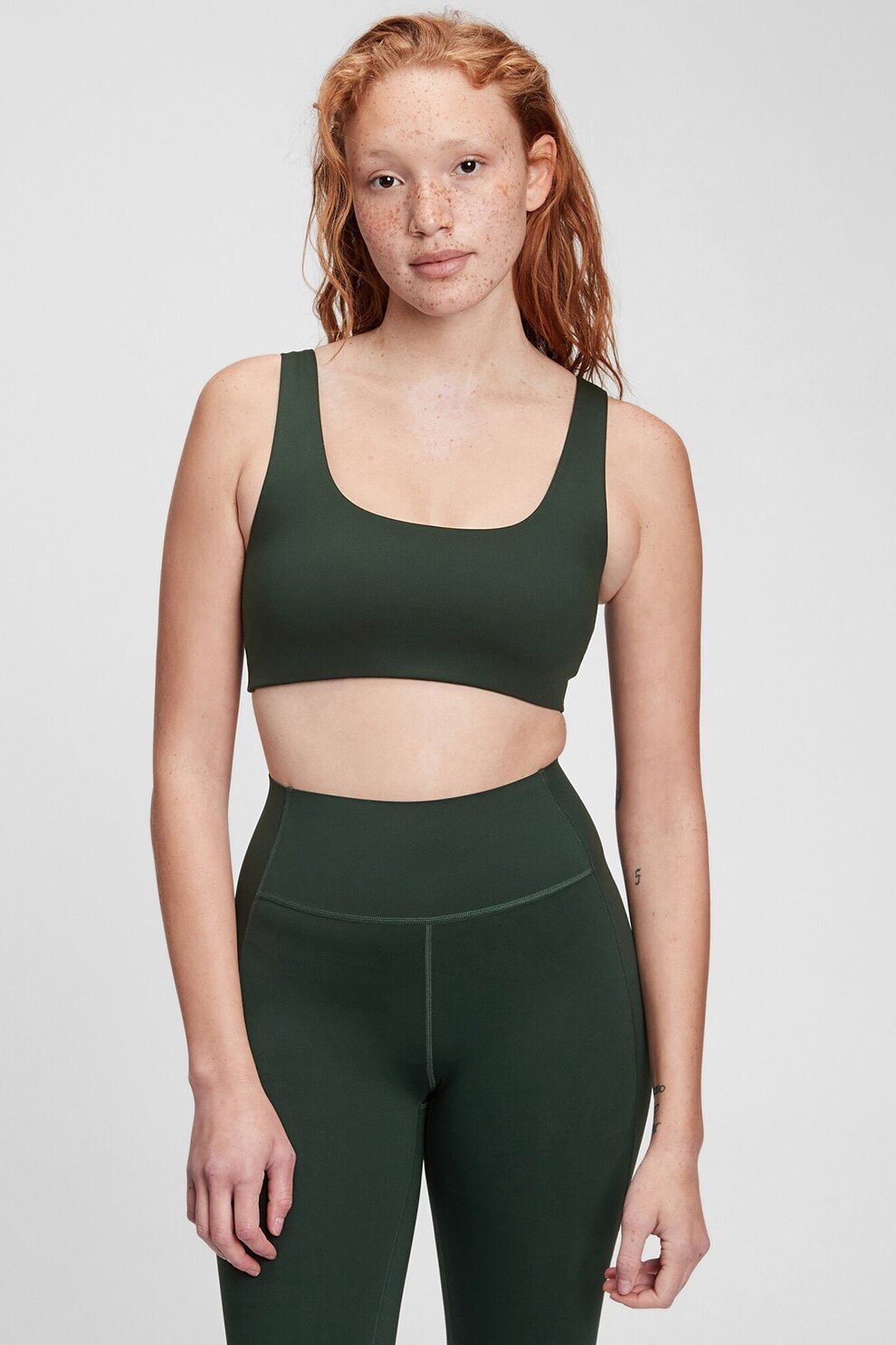 GAP, Bustiera cu decolteu amplu, Verde inchis