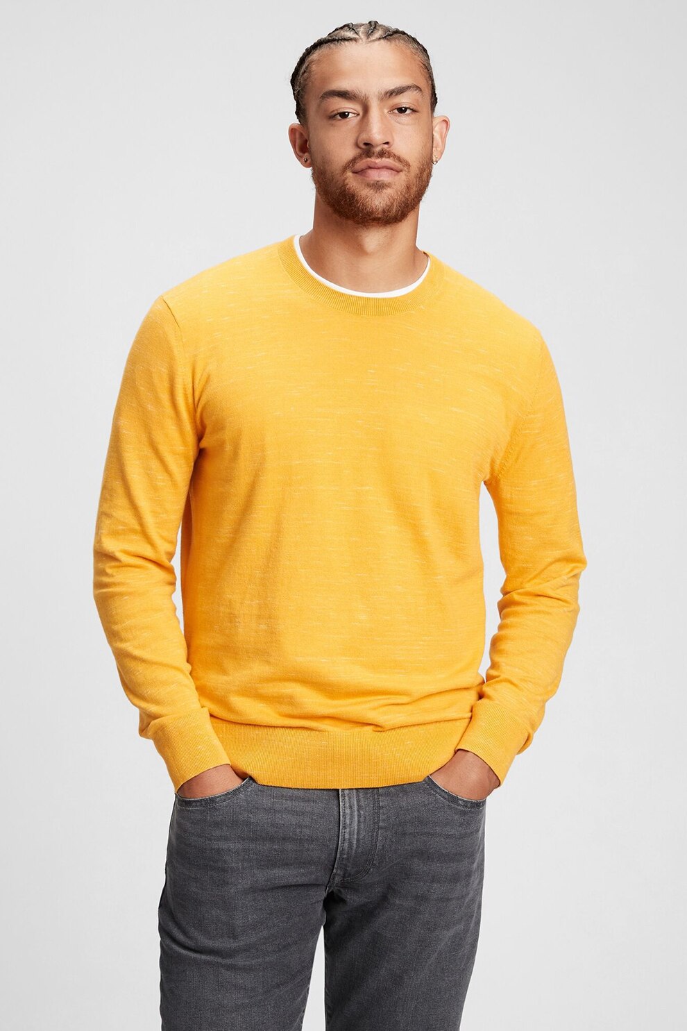 GAP, Pulover tricotat fin de bumbac, Galben