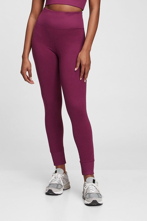 GAP, Pantaloni cu talie inalta si terminatii striate, Violet tyrian, M