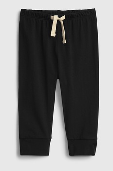 GAP, Pantaloni sport de bumbac organic cu talie ajustabila, negru