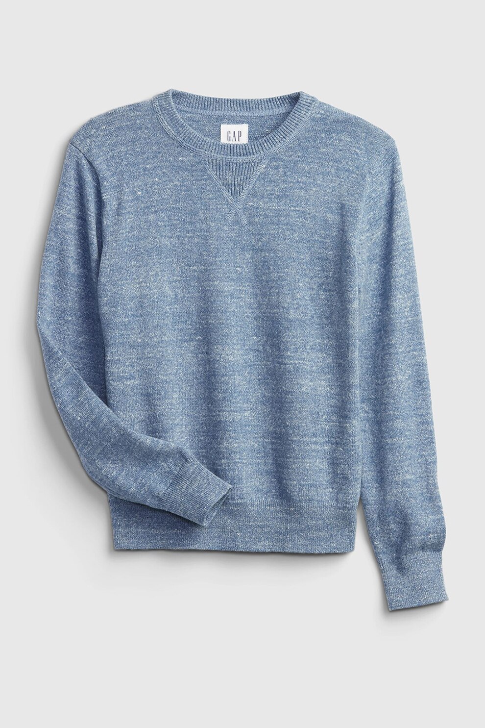 GAP, Pulover cu decolteu la baza gatului, Albastru melange