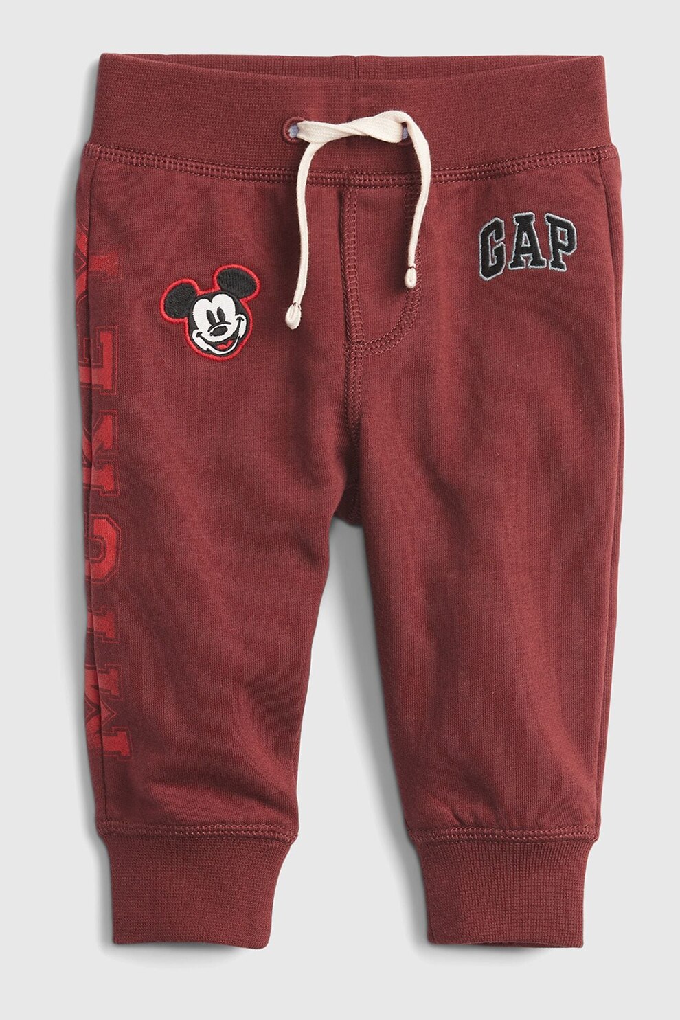 GAP, Pantaloni sport cu model grafic, Rosu inchis