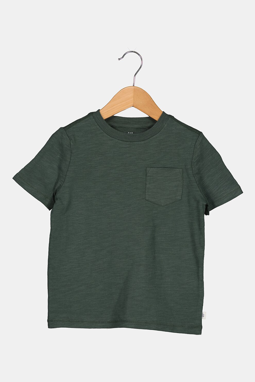 GAP, Tricou din bumbac organic cu buzunar pe piept, Verde englez