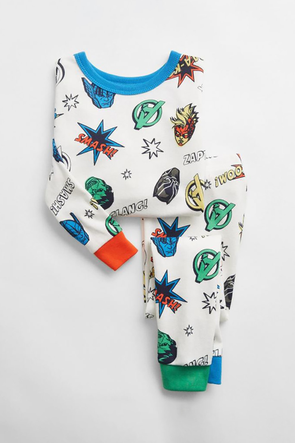 GAP, Pijama de bumbac organic cu imprimeu, Multicolora
